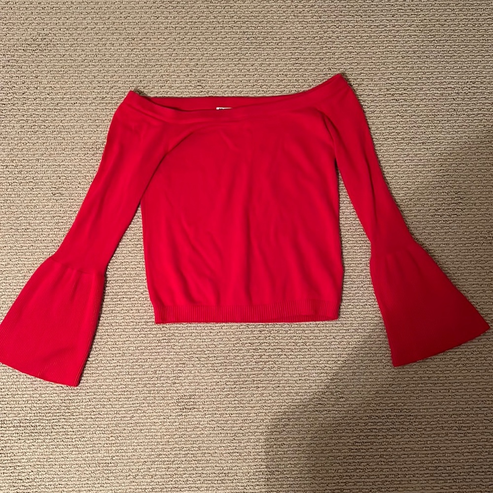 Red long sleeve off the shoulder top (brand- brave soul) (size medium)